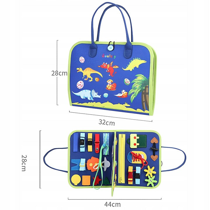 Montessori Sensory Manipulation Board Folding Case Blue Brand Pan i Pani Gadżet