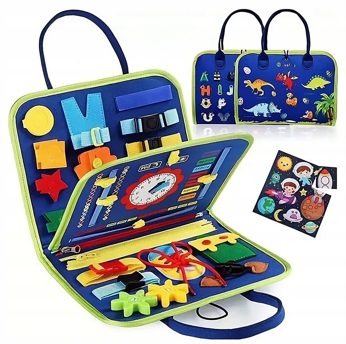 Montessori Sensory Manipulation Board Folding Case Blue