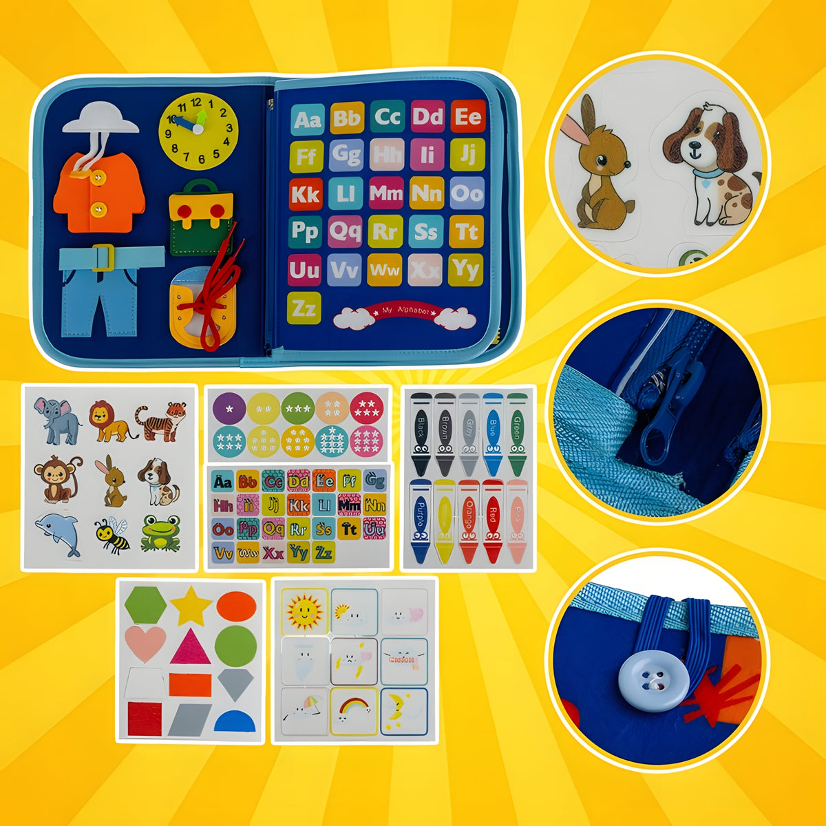 Montessori Sensory Manipulation Board Material Book Suitcase Packaging status original