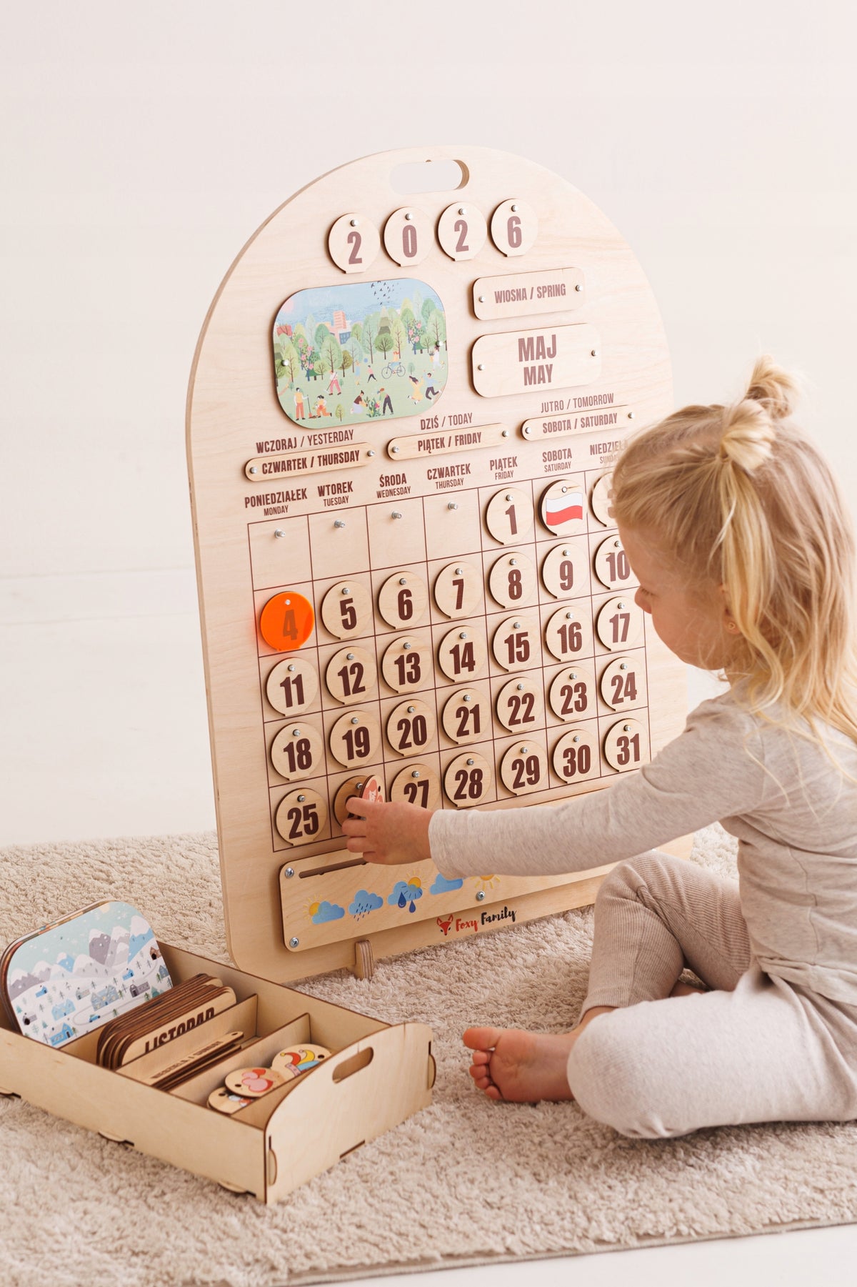 Montessori Wood&Date Wooden Educational Calendar for Children Manufacturer code 5905996540552