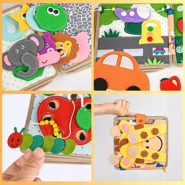 Montessori toy felt book giraffe 1-3 years travel Packaging status original