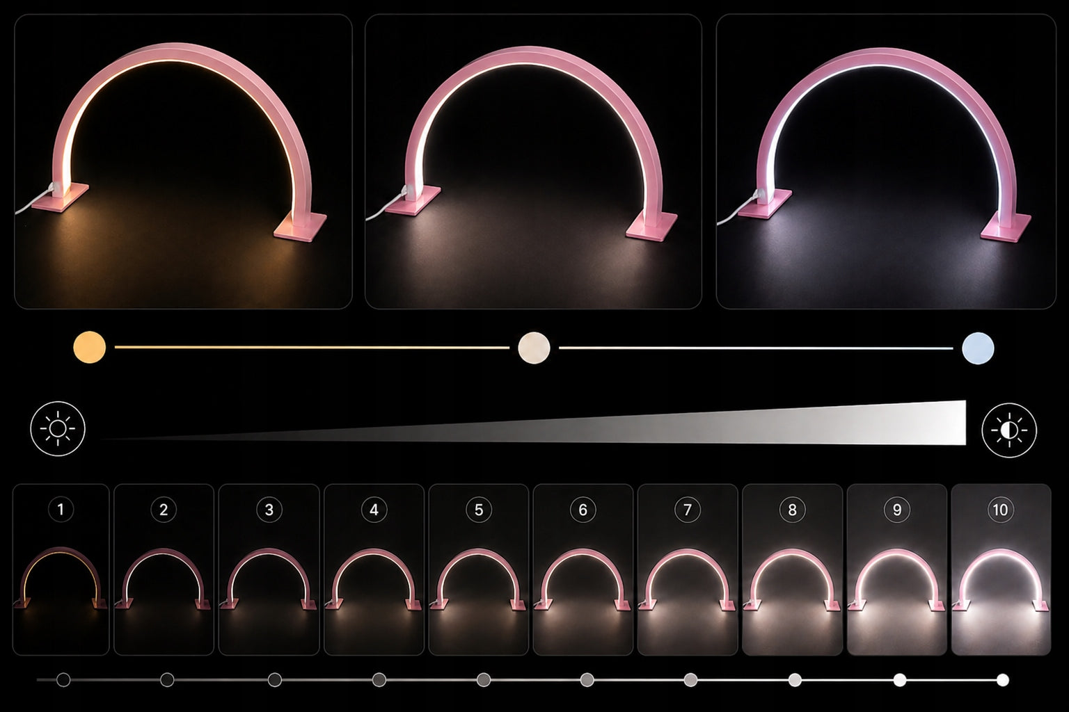 Moon LED Shadowless Cosmetic LAMP Arch 30W with Remote Control 55cm DESK Packaging status original