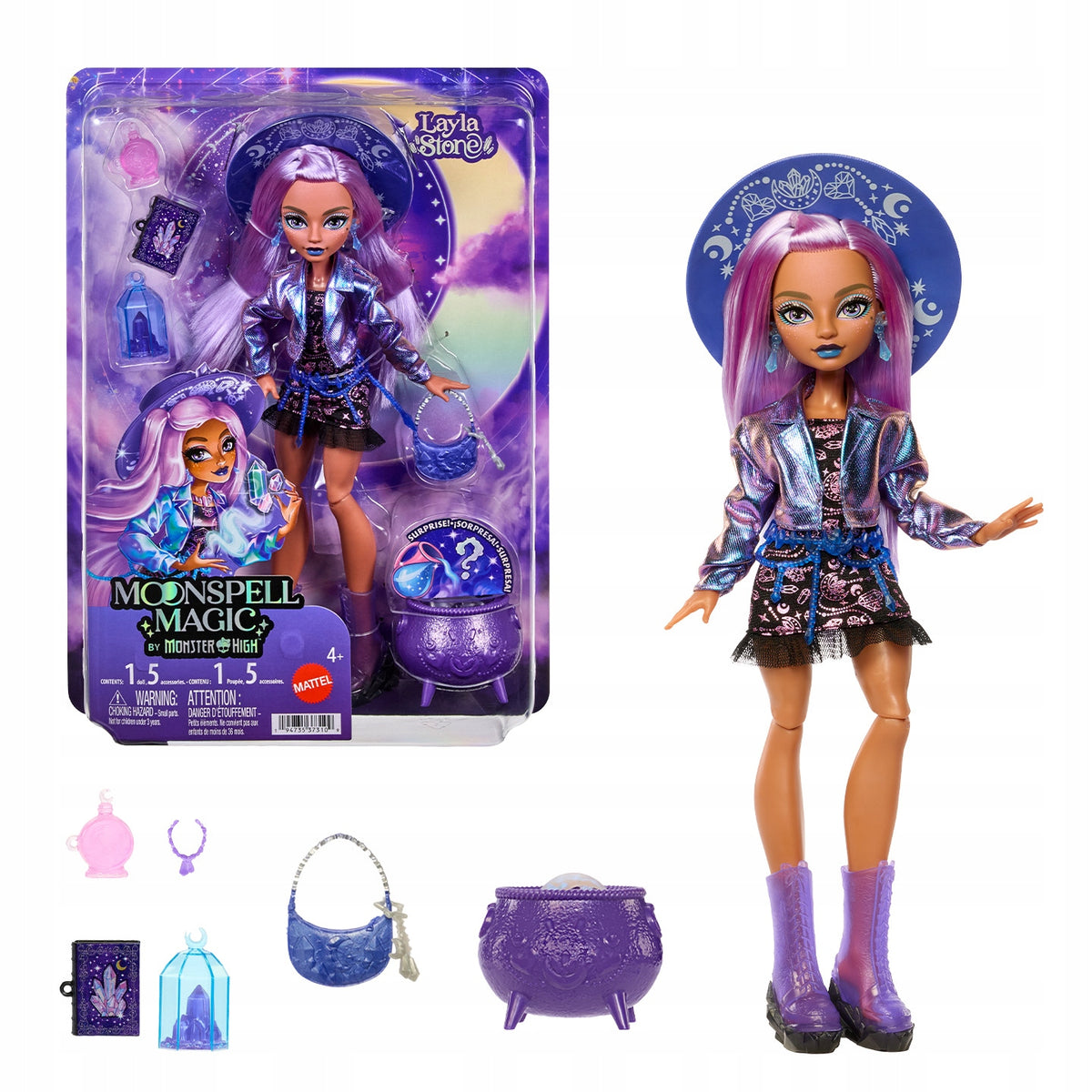 Moonspell Magic Monster High Layla Stone Witch Crystals Doll JMB90