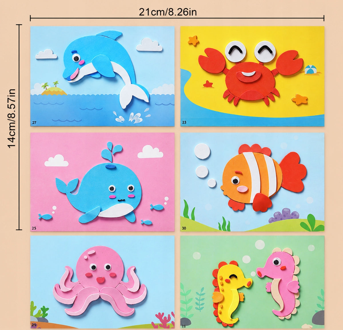 Mosaic Foam Sea Animals 6 Sheets DIY Sticker Kids Manufacturer code 230620261807