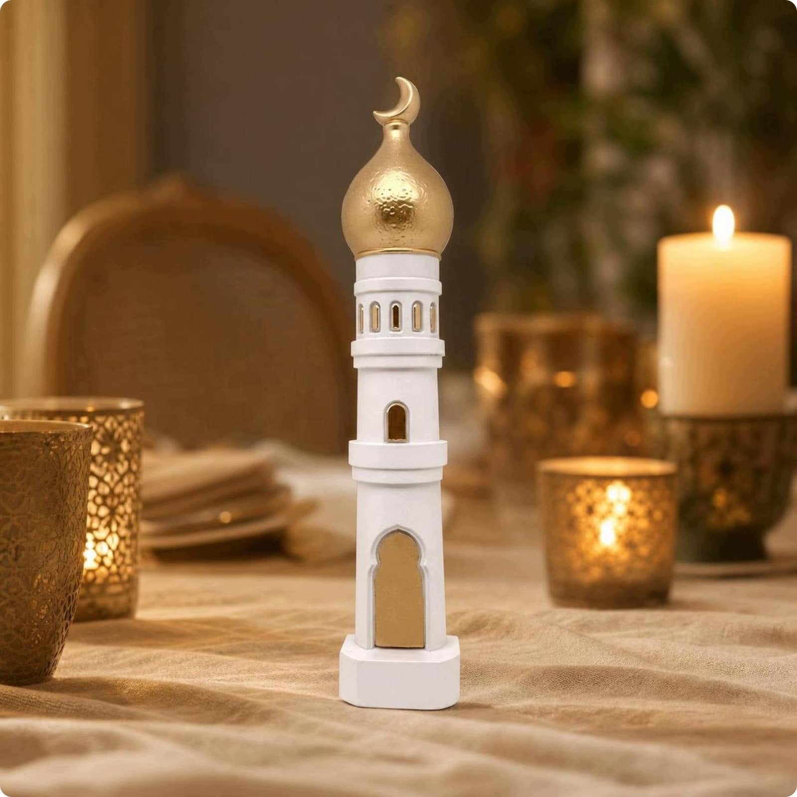 Mosque Decor with Crescent Moon Architectural Mosque Ornament Style B