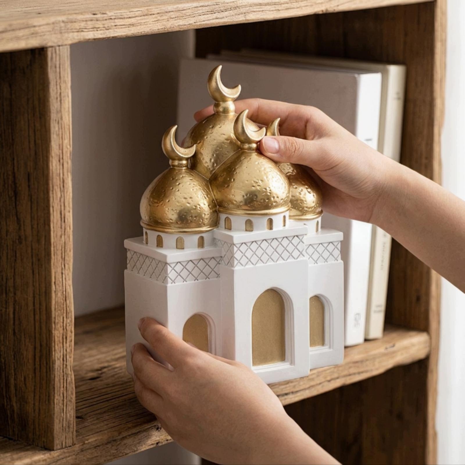 Mosque Decor with Crescent Moon Architectural Mosque Ornament Style E Medical device no