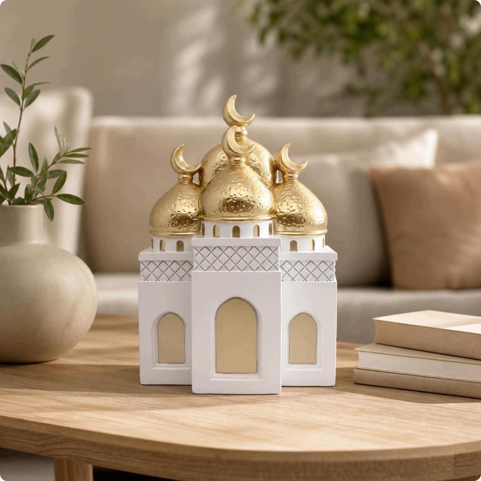 Mosque Decor with Crescent Moon Architectural Mosque Ornament Style a