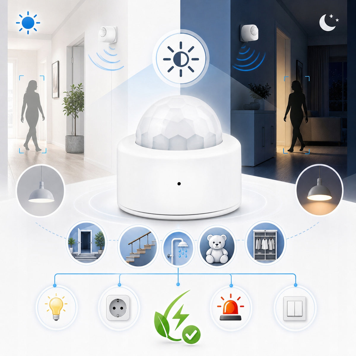 Motion sensor Smart white Zigbee Tuya presence battery wireless Packaging status original