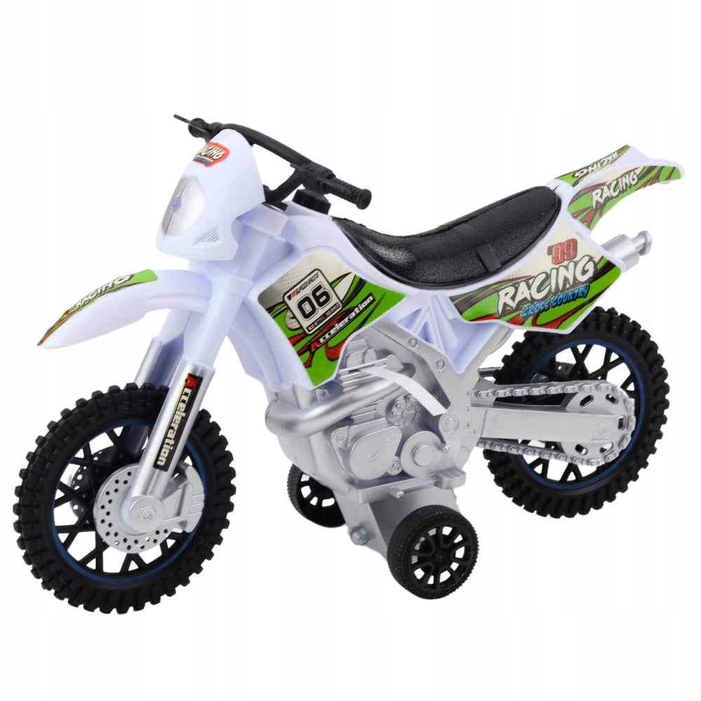 Motor Cross Toy White OFF-ROAD with Light Effects and Lean Toys Brand LEAN Toys