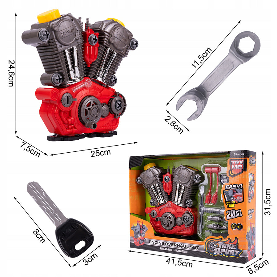 Motor for Unscrewing and Twisting Set Small Mechanic Sound Light NS Brand MalPlay