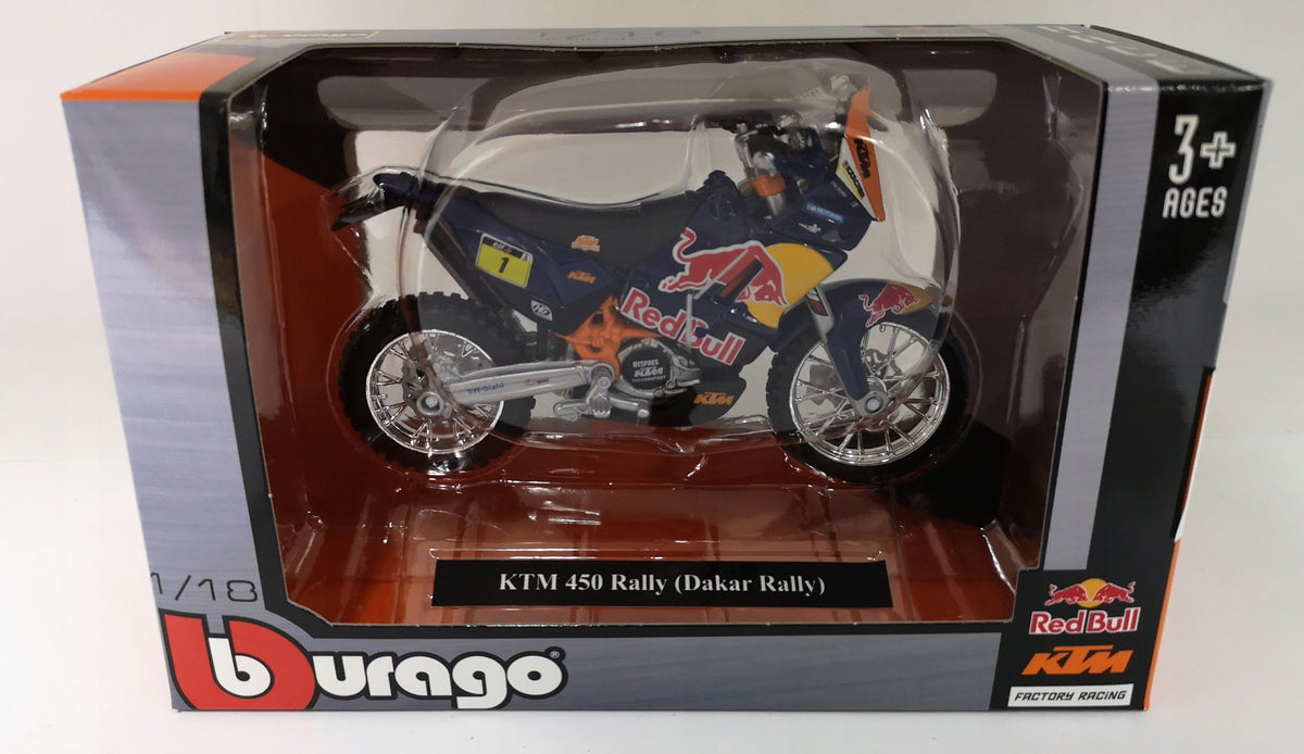 Motorcycle Bburago 1:18 RED BULL KTM 450 Dakar Rally Brand Bburago
