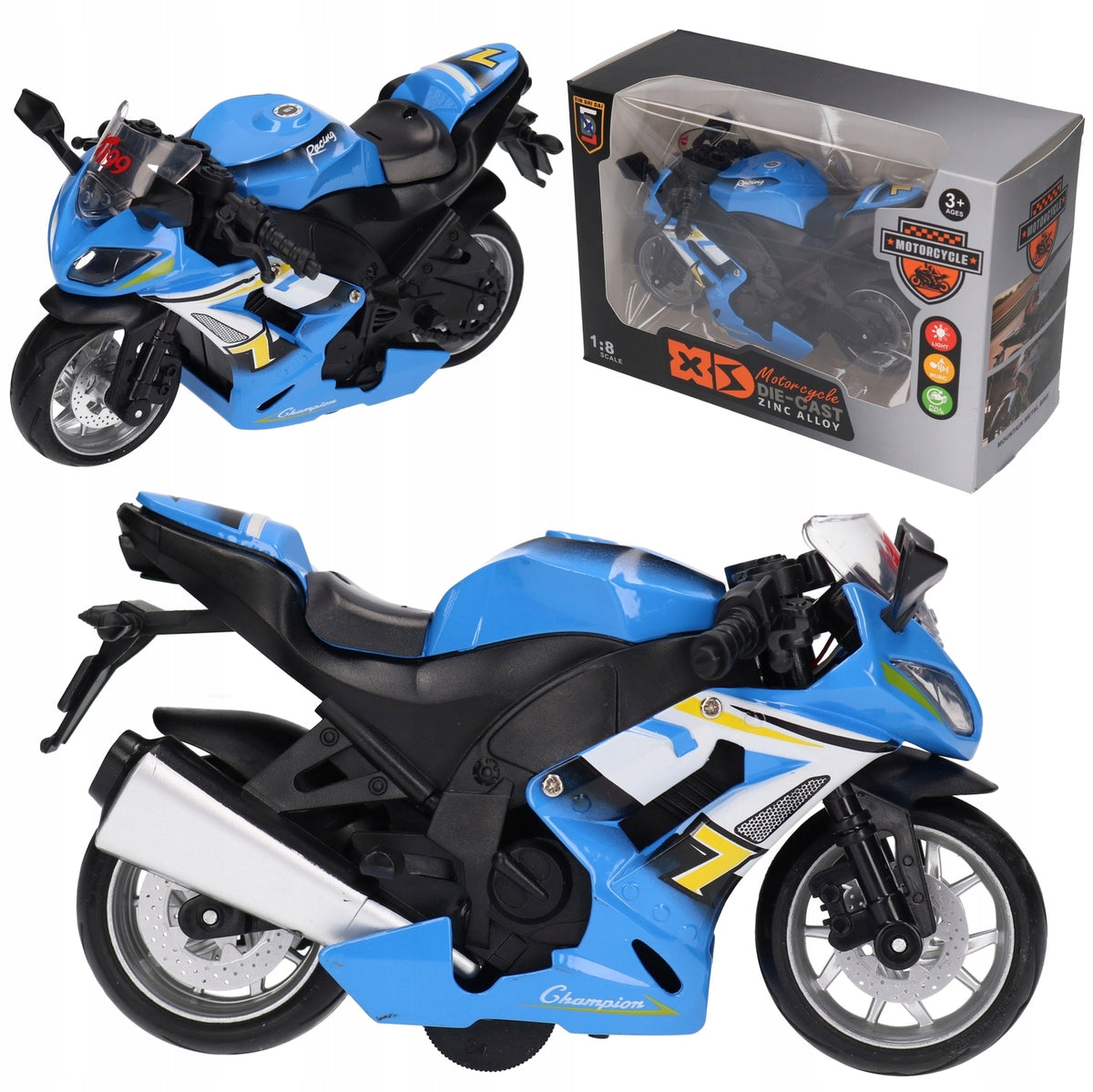 Motorcycle CHASER in a box with sound 5370