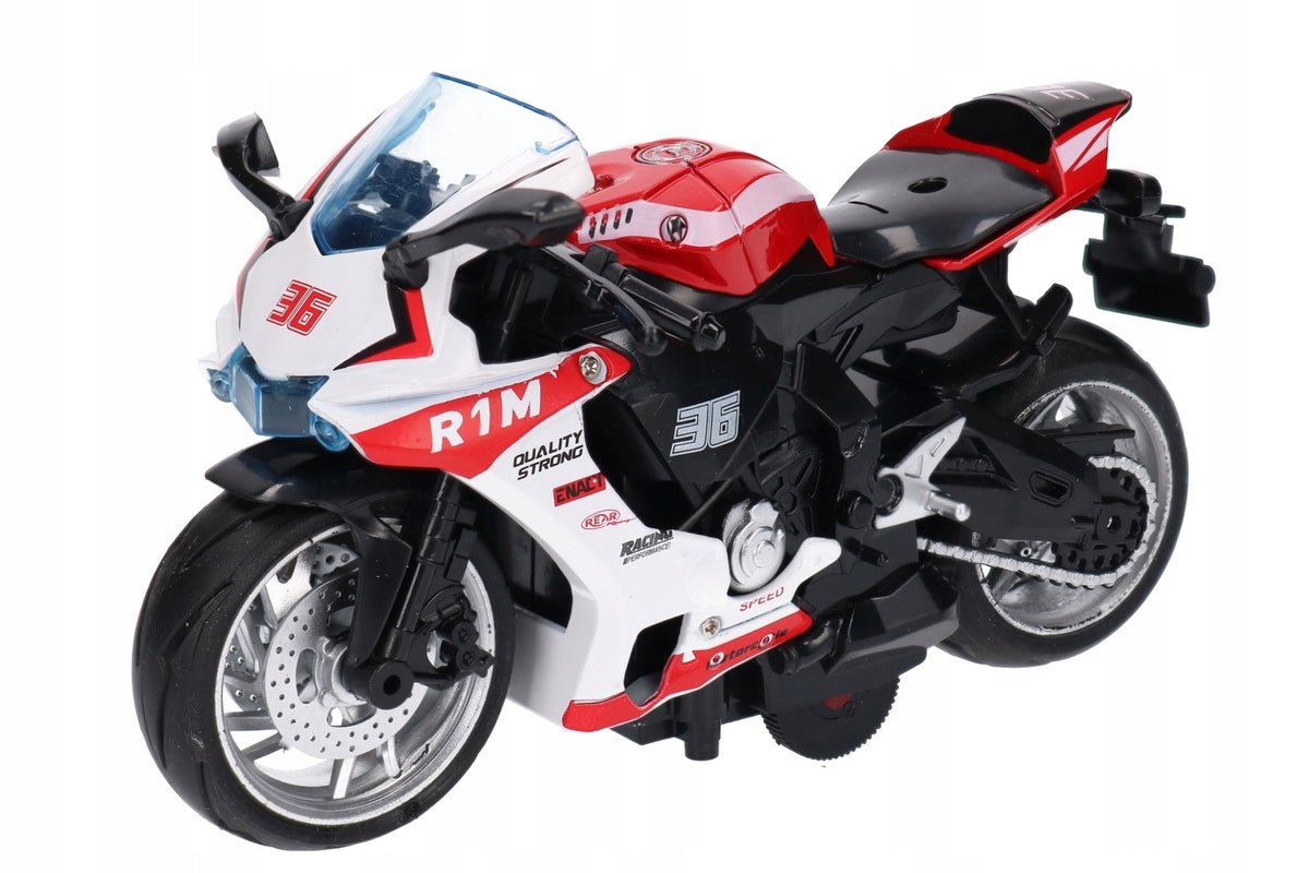 Motorcycle CHASER in box metal model 5471 Brand Biały