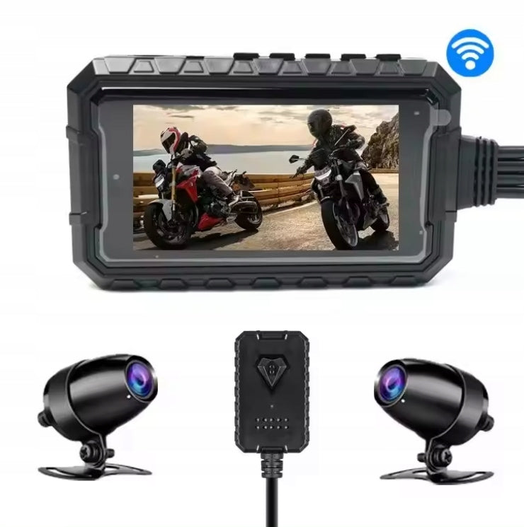 Motorcycle Camera Driving Recorder FHD FRONT + REAR Wi-Fi Screen Recording quality Full HD (1920 x 1080)