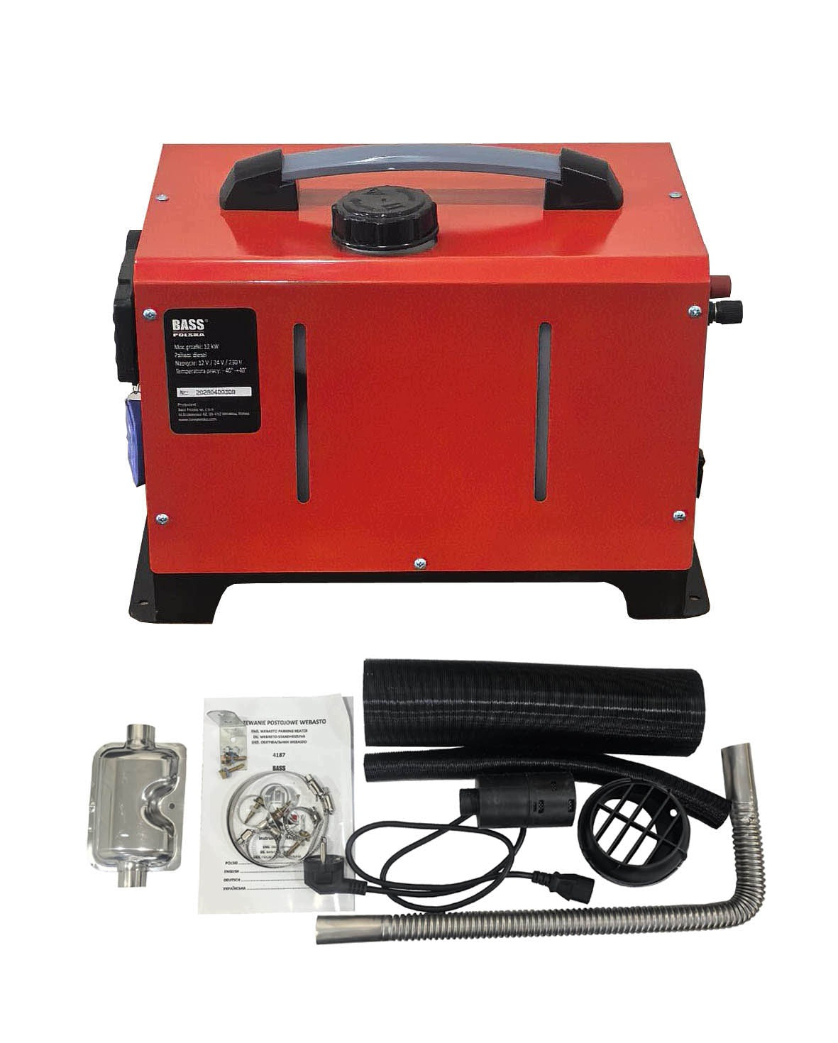 Motorcycle Heater Diesel 12kW 12 24V 230V Heating Portable Workshop Manufacturer code BP-4187