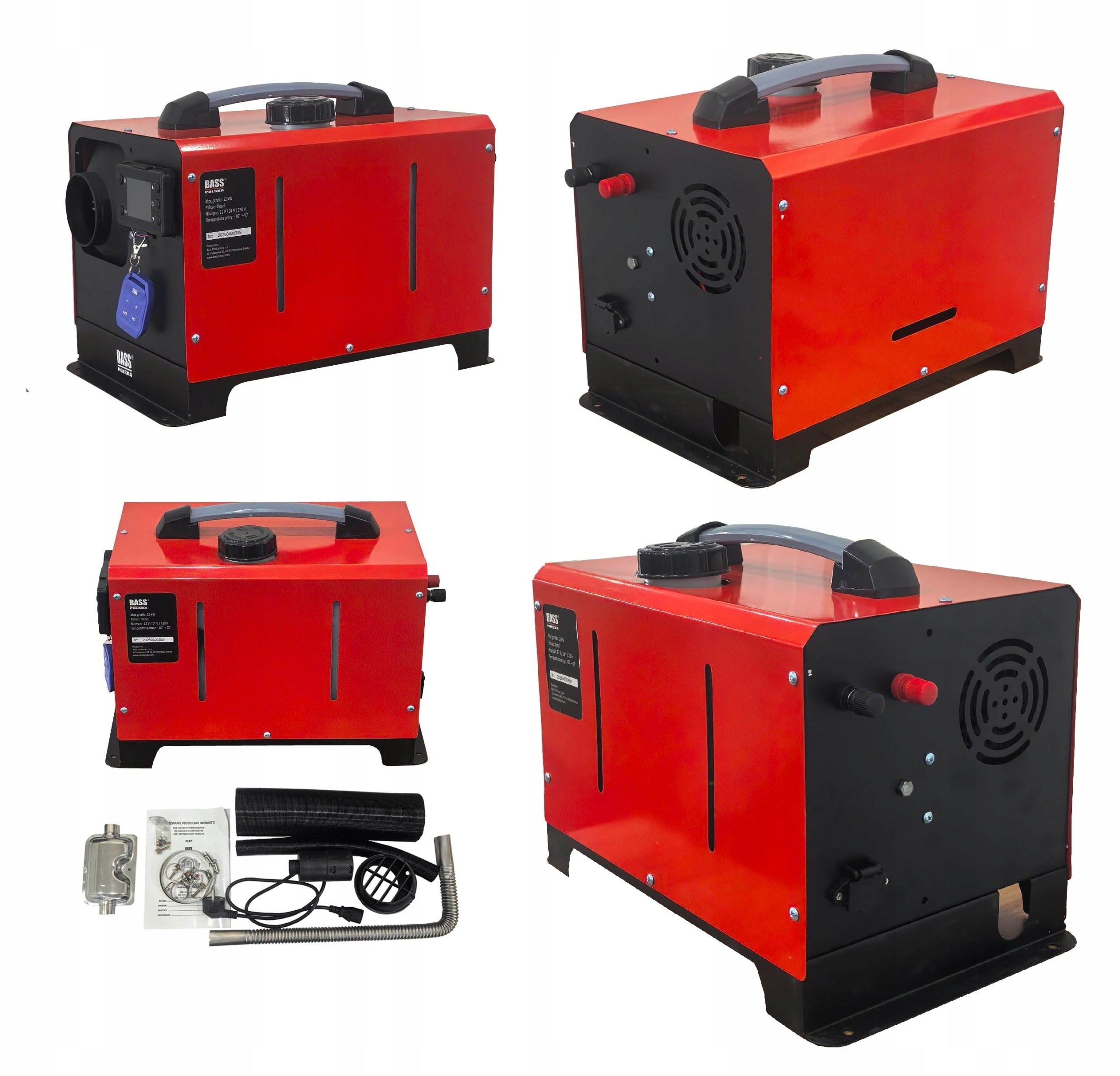 Motorcycle Heater Diesel 12kW 12 24V 230V Heating Portable Workshop Packaging status original