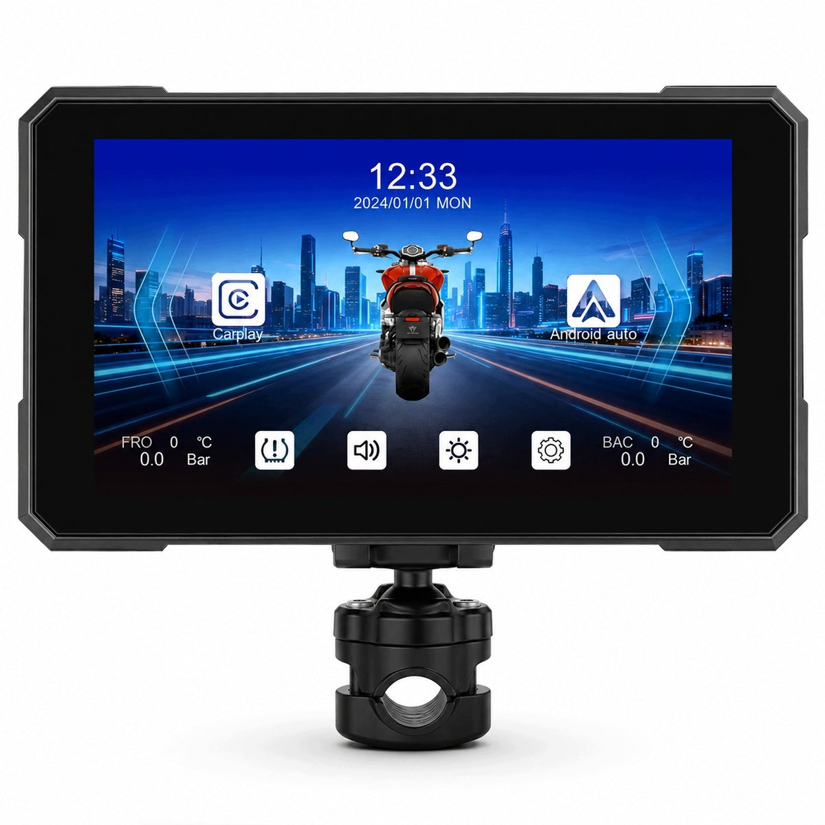 Motorcycle Navigation screen 5'' IPS CarPlay Android Auto IP67 A4491