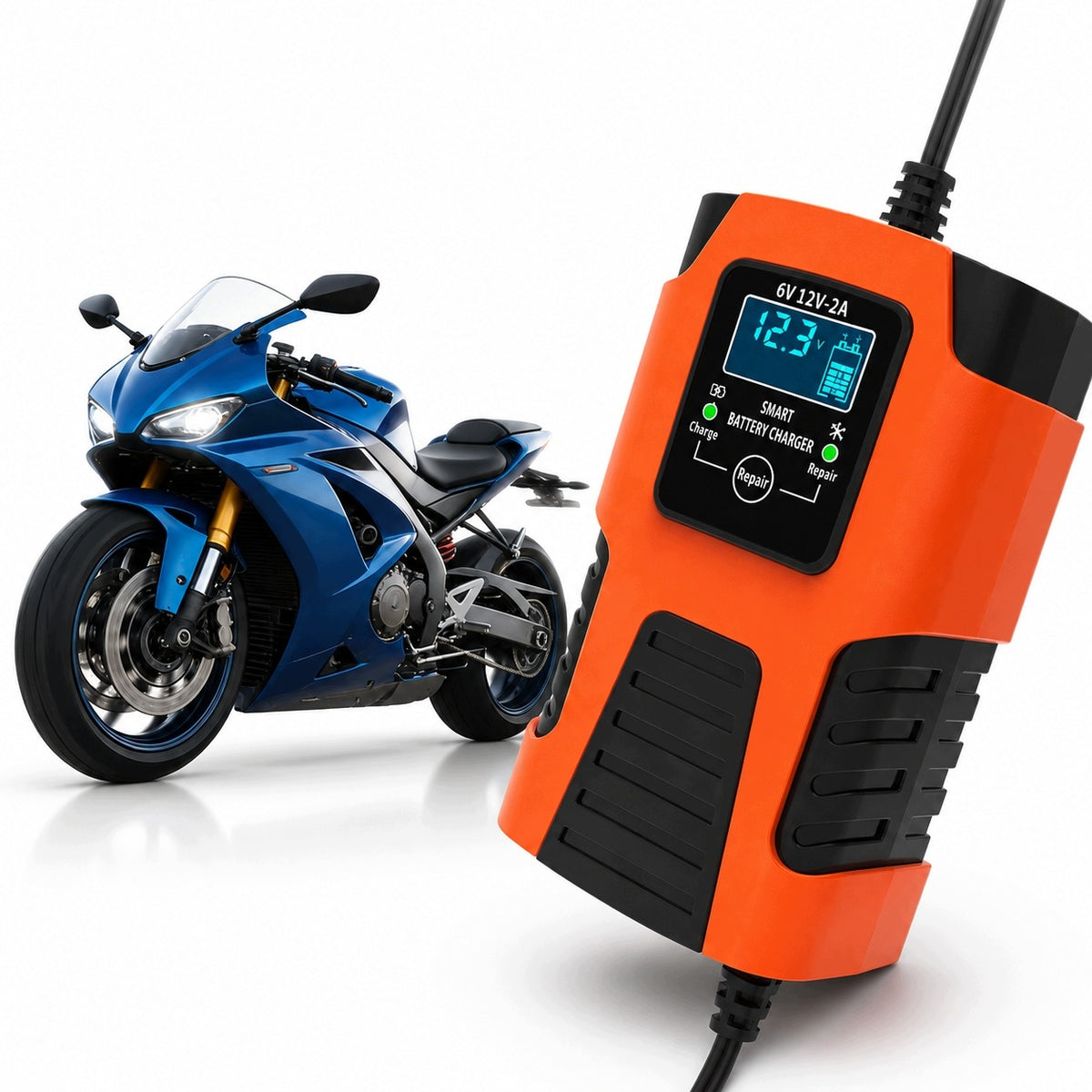 Motorcycle Rectifier Charger 6V 12V 2A AGM GEL LCD Repair Automatic
