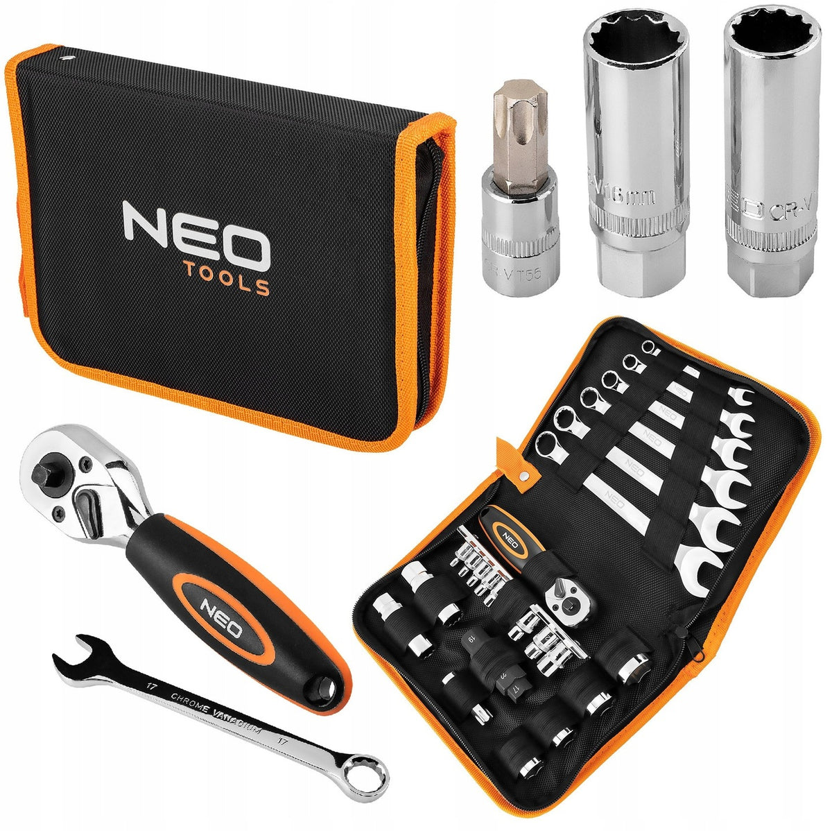Motorcycle Tool Kit 25 Elements Key Case NEO TOOLS