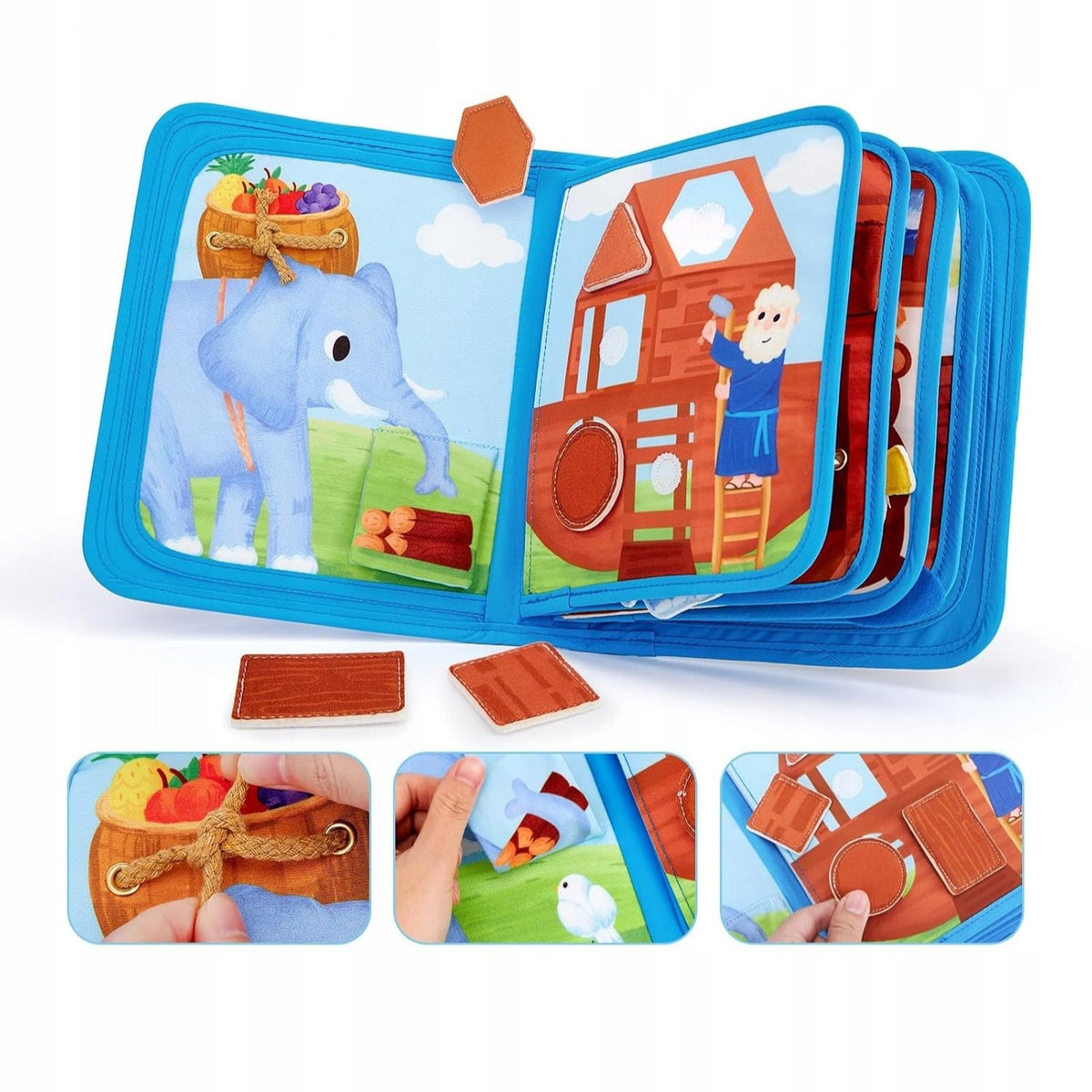 Motorcycle Training Book Small Button Fastening Counting Noah's Ark Manufacturer code Zabawki Książka Edukacyjna Filcowa Kolorowa