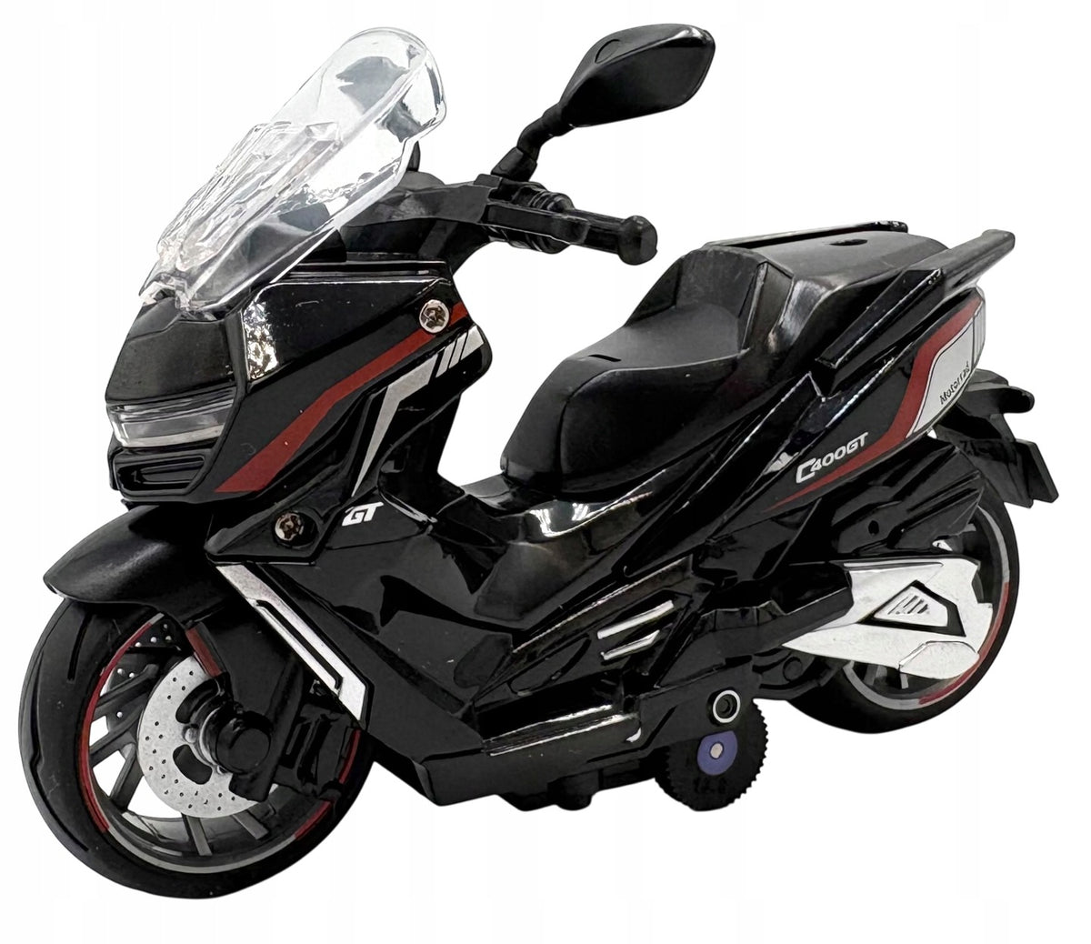 Motorcycle figure pull and back motorcycle with metal drive Black Brand For Fun