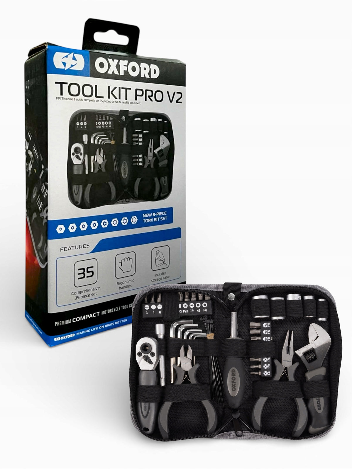Motorcycle tool set Oxford 35 elements Packaging status original