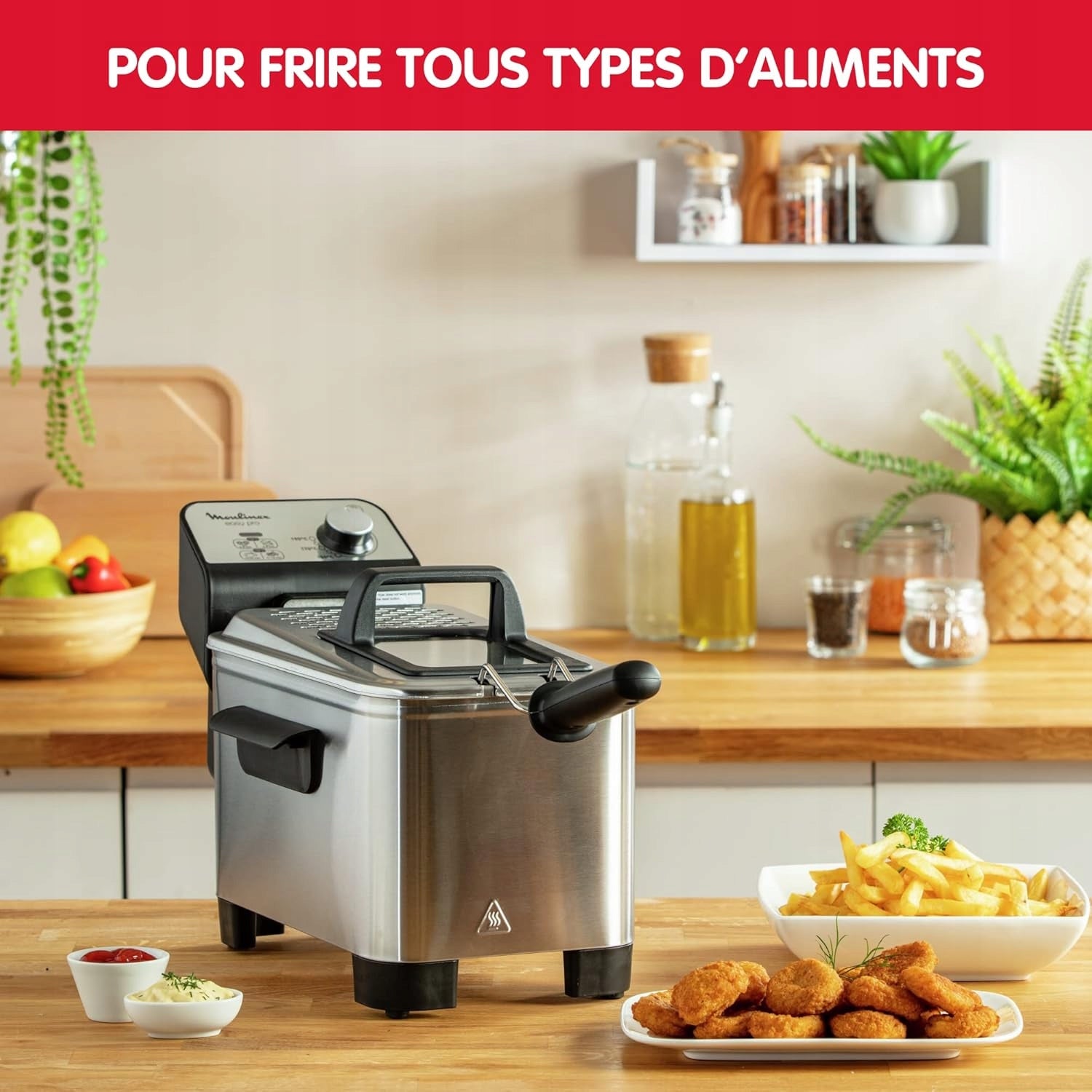 Moulinex Easy Pro air fryer 2300W 3L stainless steel thermostat window Brand Moulinex