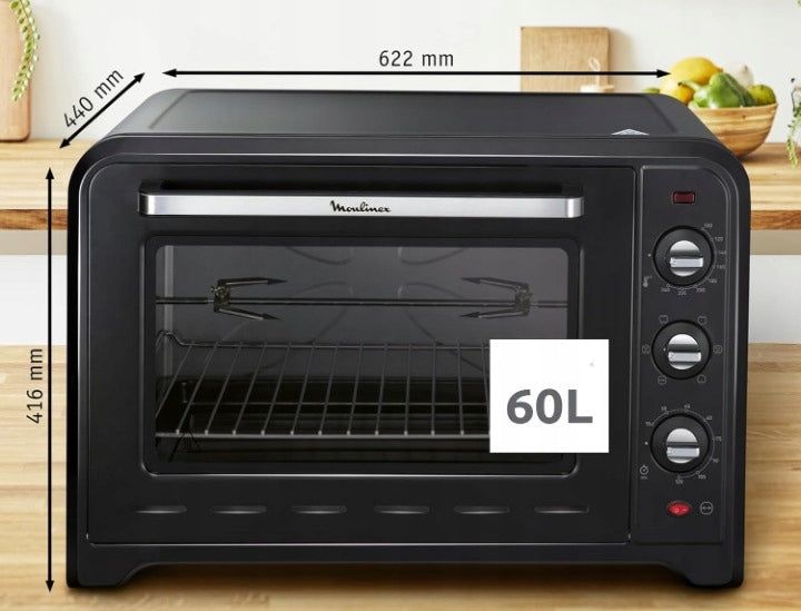 Moulinex Optimo Electric Oven 60L 7 Modes Thermocouple Timer Black Manufacturer code OX495810