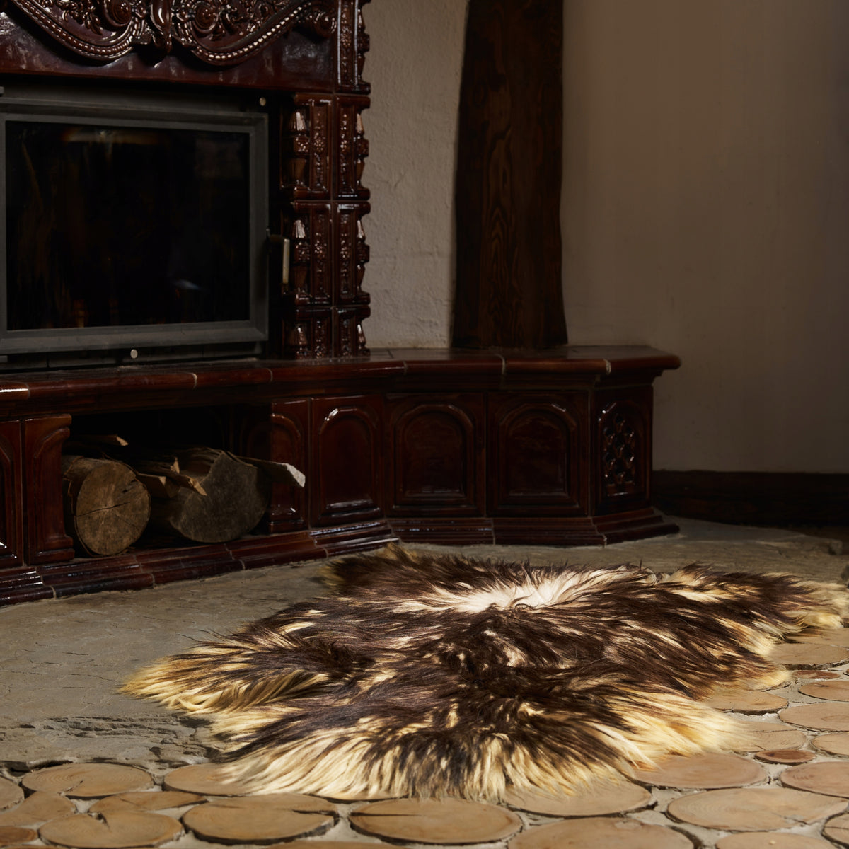 Mountain sheepskin "BLACK MUFLON" - 150cm/XXXXL(Big Mother) 100%Natural! Packaging status original