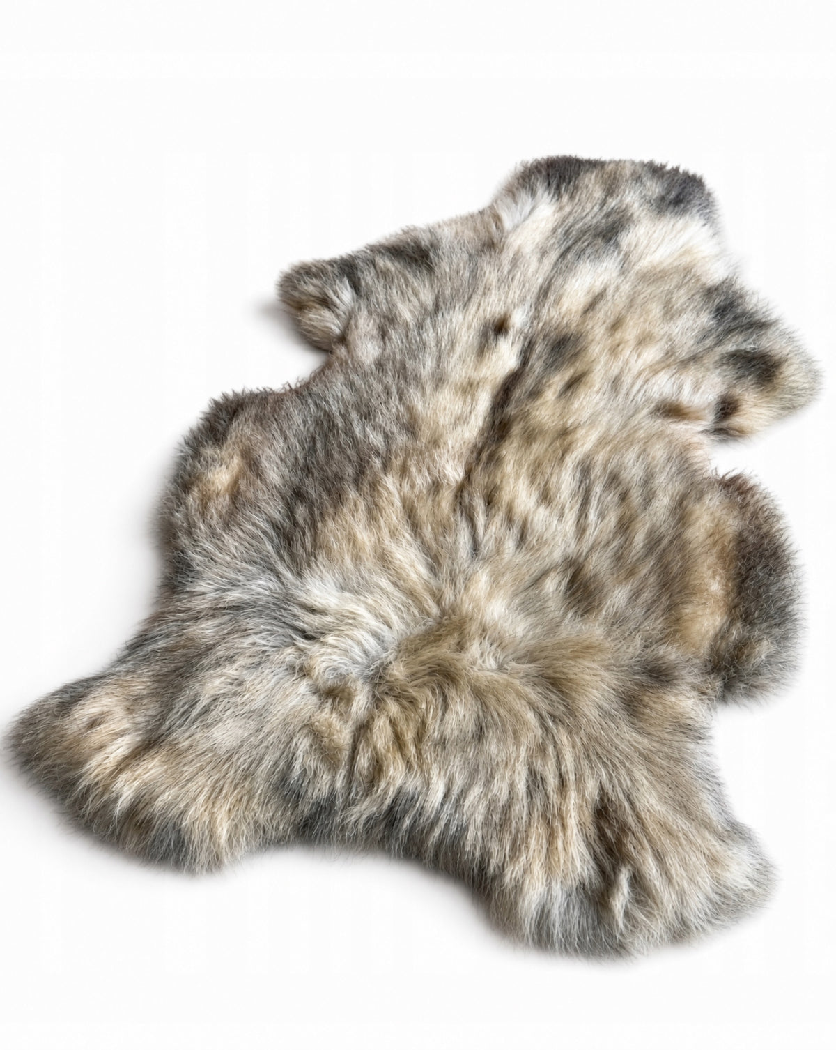 Mountain sheepskin "GRAY-CREAM" - 90cm/S (Lamb) 100%Natural! Packaging status original