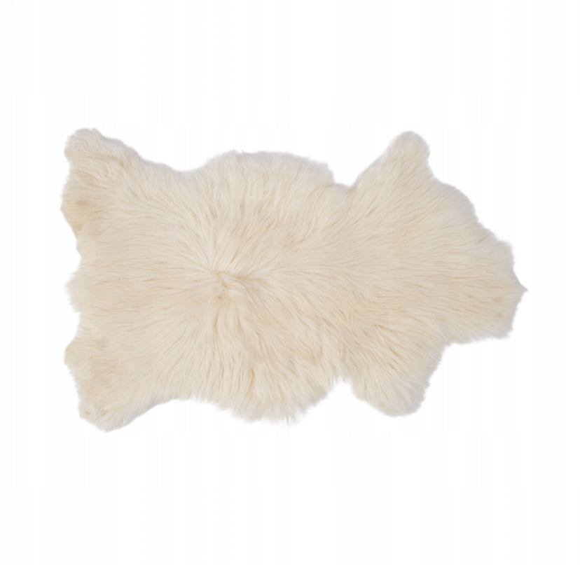 Mountain sheepskin "WHITE" - 110cm/L (Big Lamb) 100%Natural!