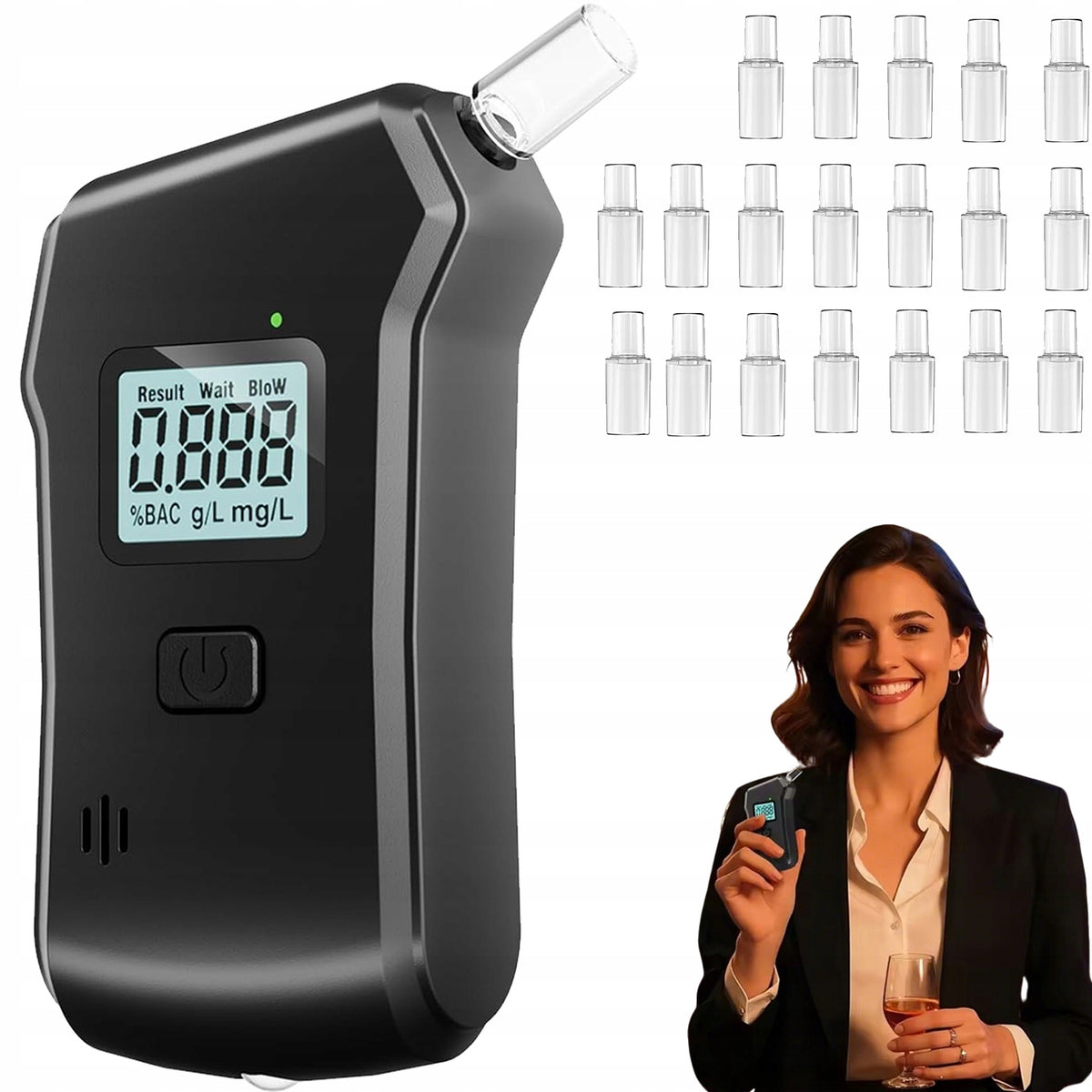 Mouthpieceless Breathalyzer Professional Precision LCD Like Police Digital