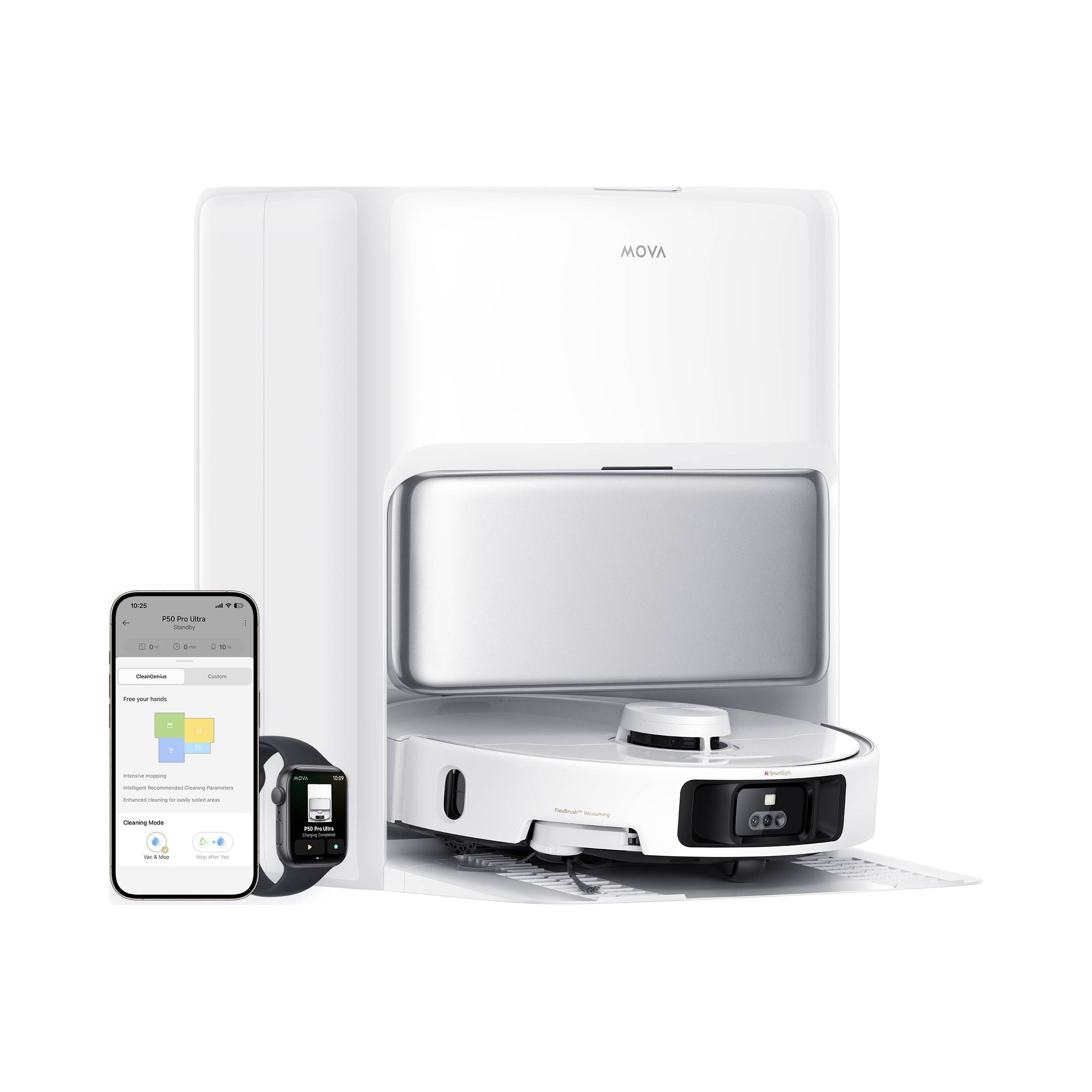 Mova P50 Pro Ultra Cleaning Robot with Cleaning Station white