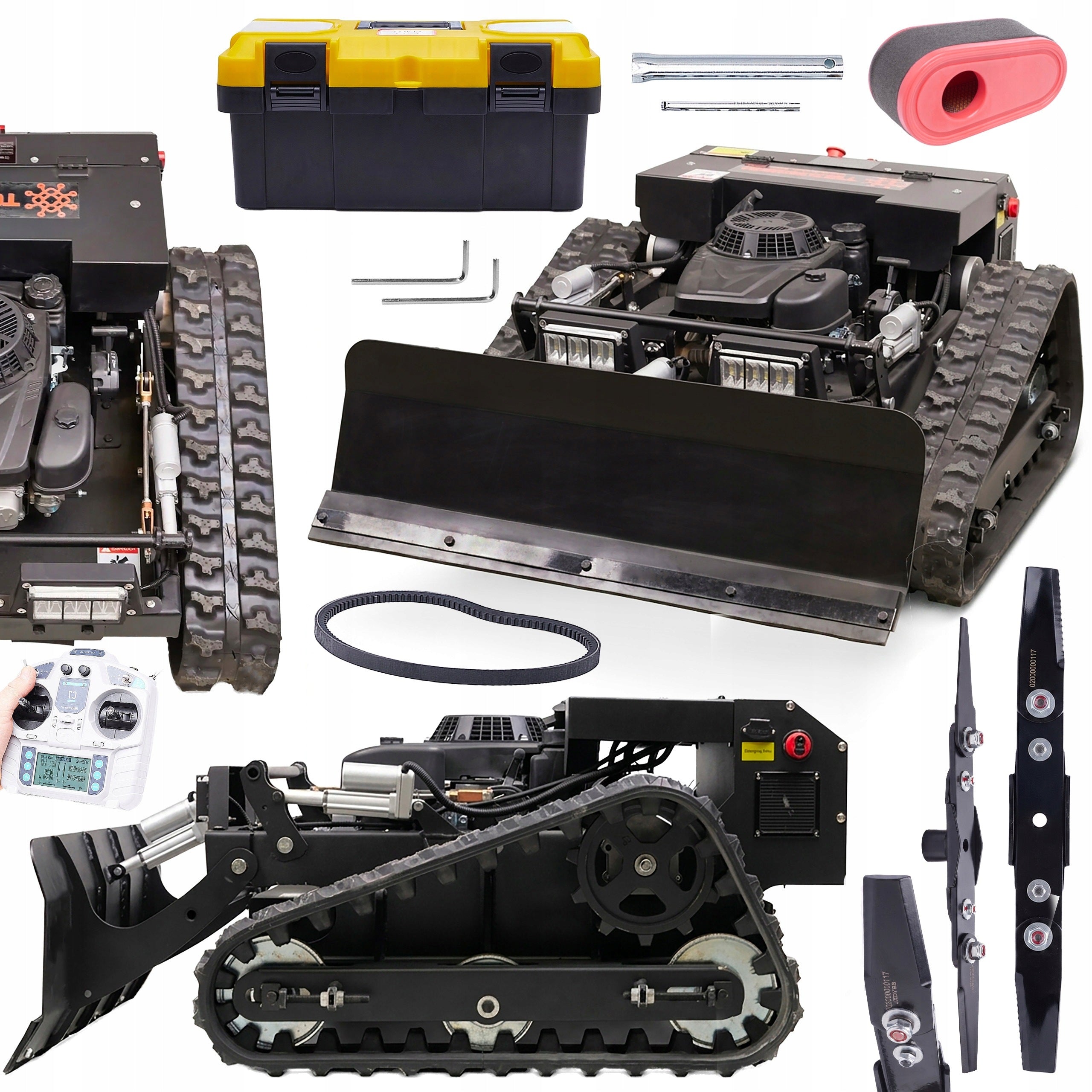 Mower Robot Remote Controlled 55cm Loncin 9,5HP Tracks Plough 2in1 RC