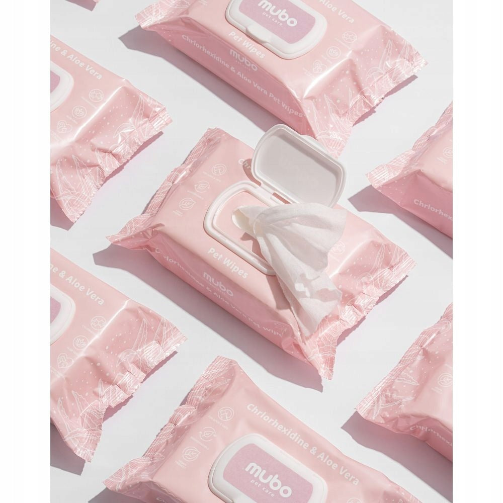 Mubo Wet wipes with chlorhexidine for dog and cat 100pcs. Number of pieces in the set 100 pcs