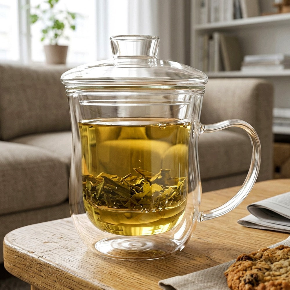 Mug WITH INFUSER lid glass infuser for tea herbs 350 ml Packaging status original