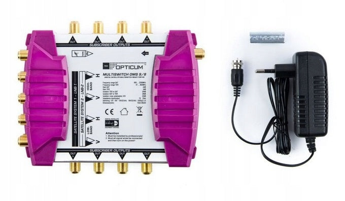 MultiSwitch 9/ 8 Outputs TV SAT Opticum Astra + Hotbird 2x Satellite and DVB-T2 Packaging status original