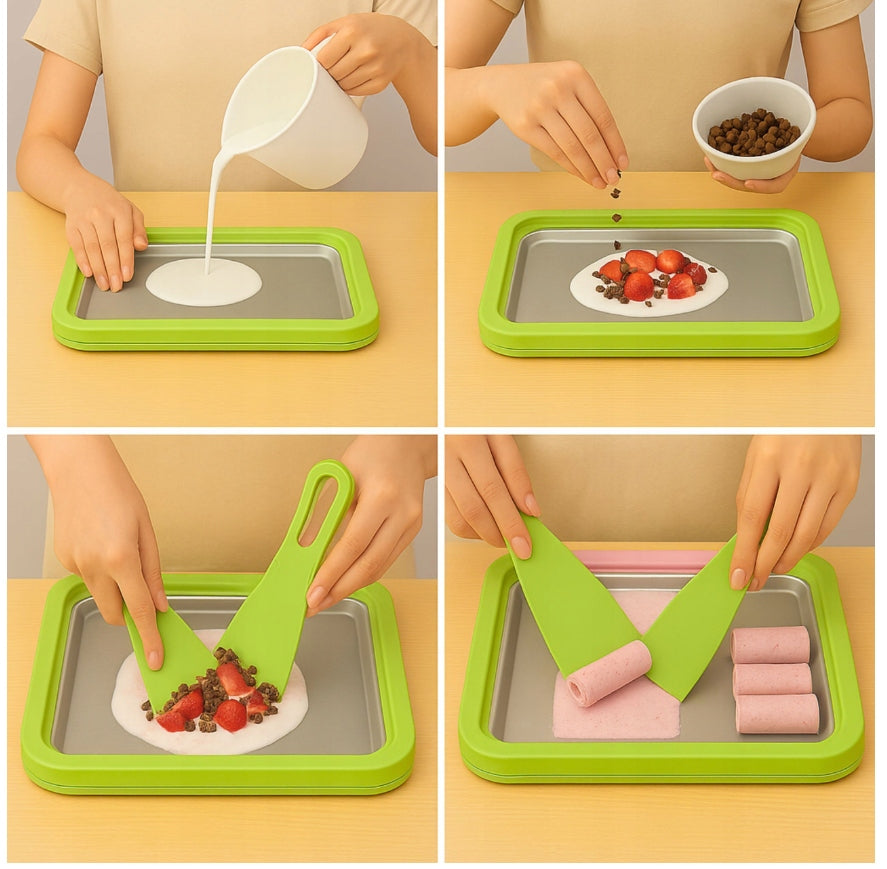 Multicolor Homemade Ice Cream Appliance with Tray and Spatulas Green Manufacturer code 5045433915458