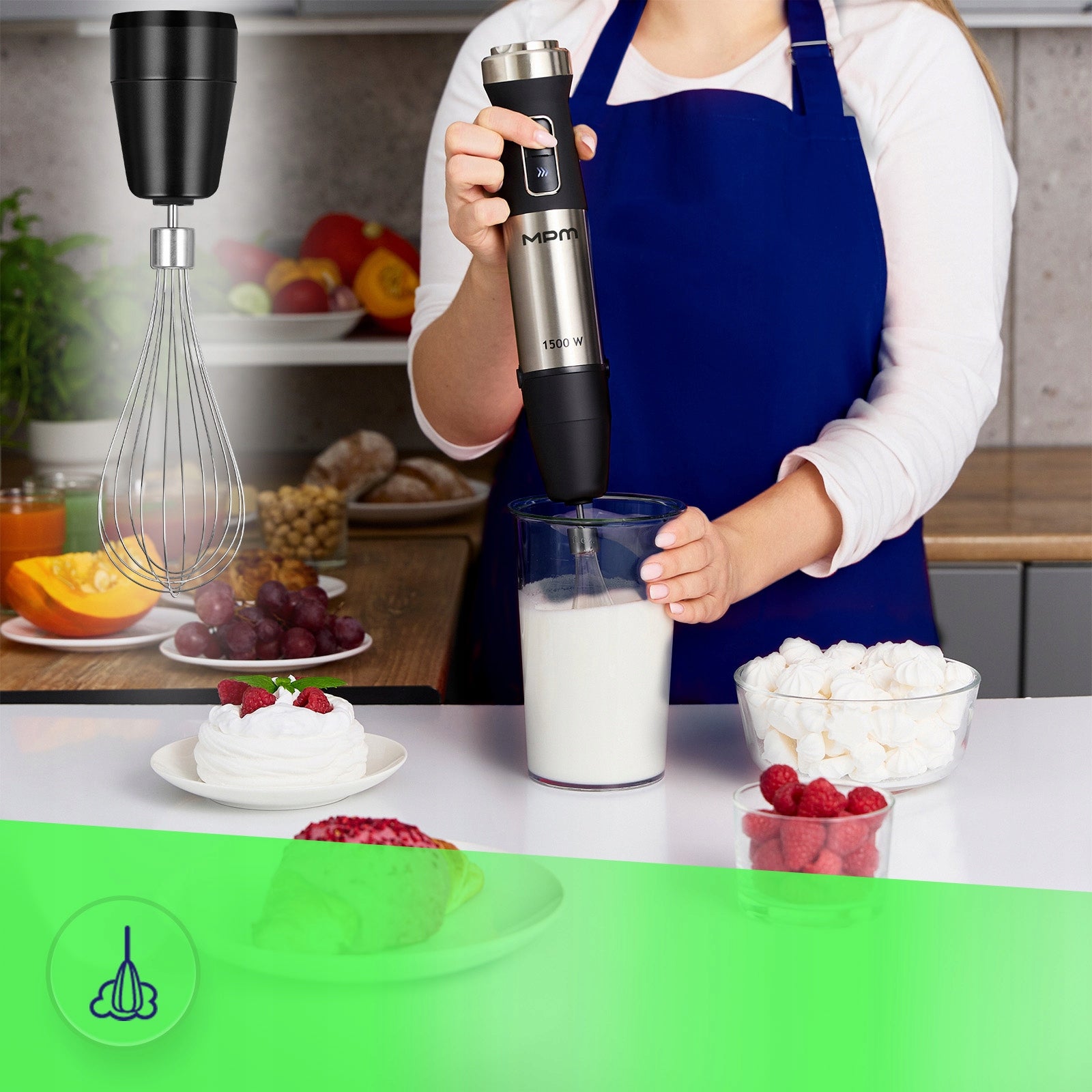 Multifunction Hand Blender - Portable Set High Power 1500W MPM MBL-42M Manufacturer code MBL-42M