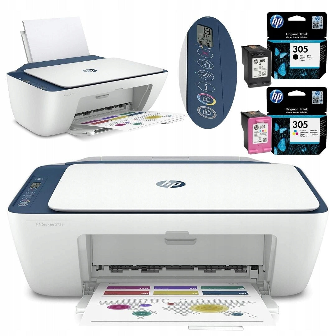 Multifunction Inkjet Printer Color HP DeskJet 2721 hp 305