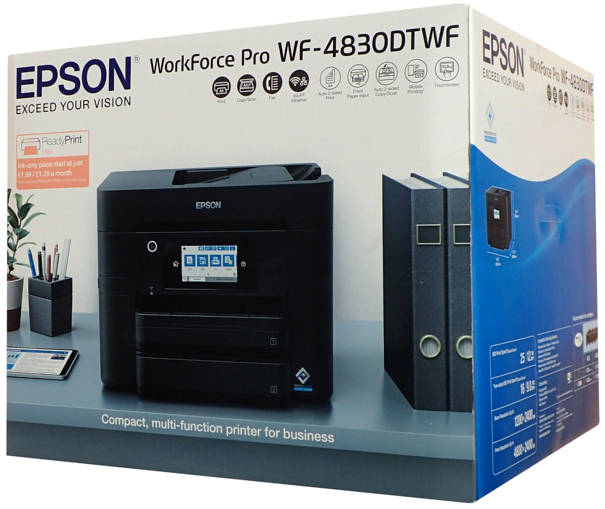 Multifunction Inkjet Printer Duplex ADF Epson WF-4830DTWF Scanner Packaging status original