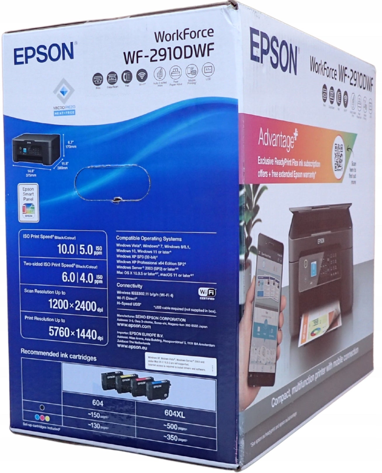 Multifunction Inkjet Printer Epson WF-2910DWF 3in1 WiFi Duplex Scanner EAN (GTIN) 8715946702605