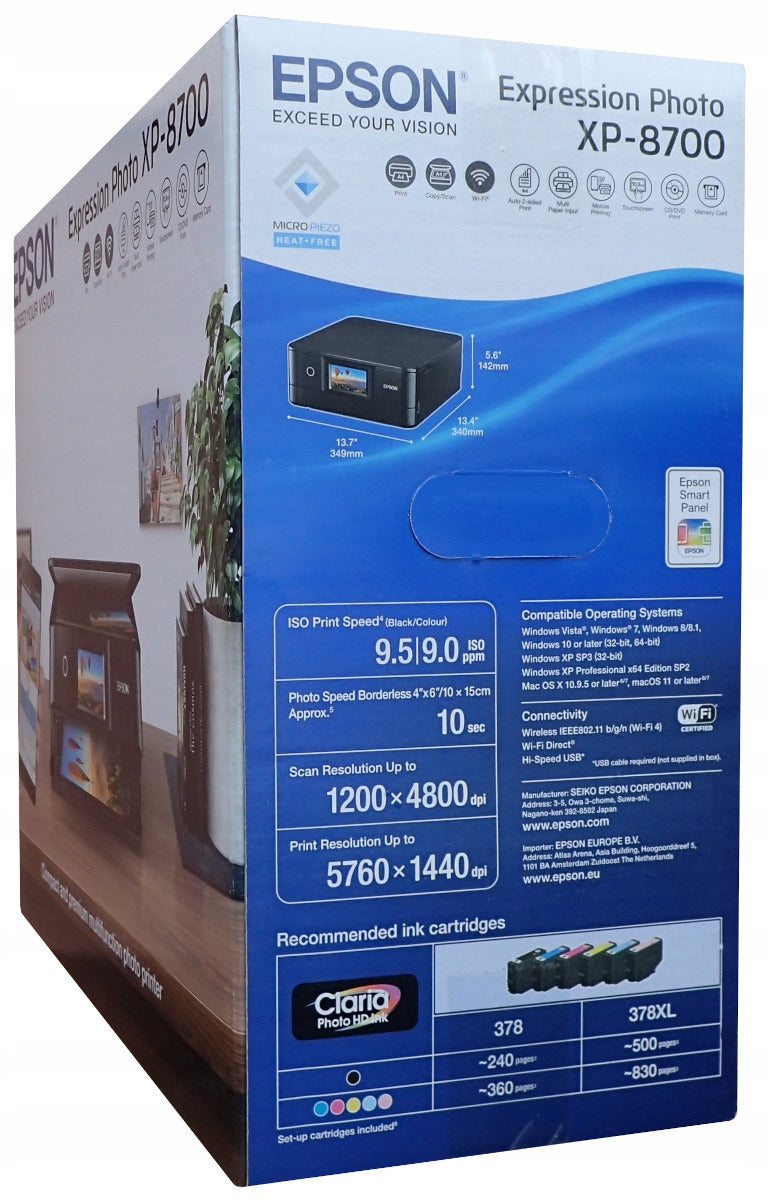 Multifunction Inkjet Printer Epson XP-8700 3in1 WiFi Duplex Scanner EAN (GTIN) 8715946699004