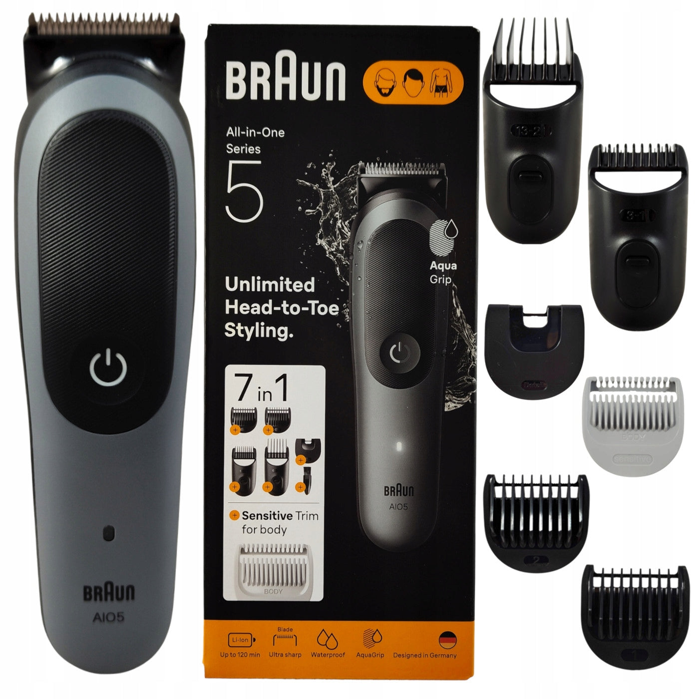 Multifunction Trimmer Braun AIO5520 7w1 120min
