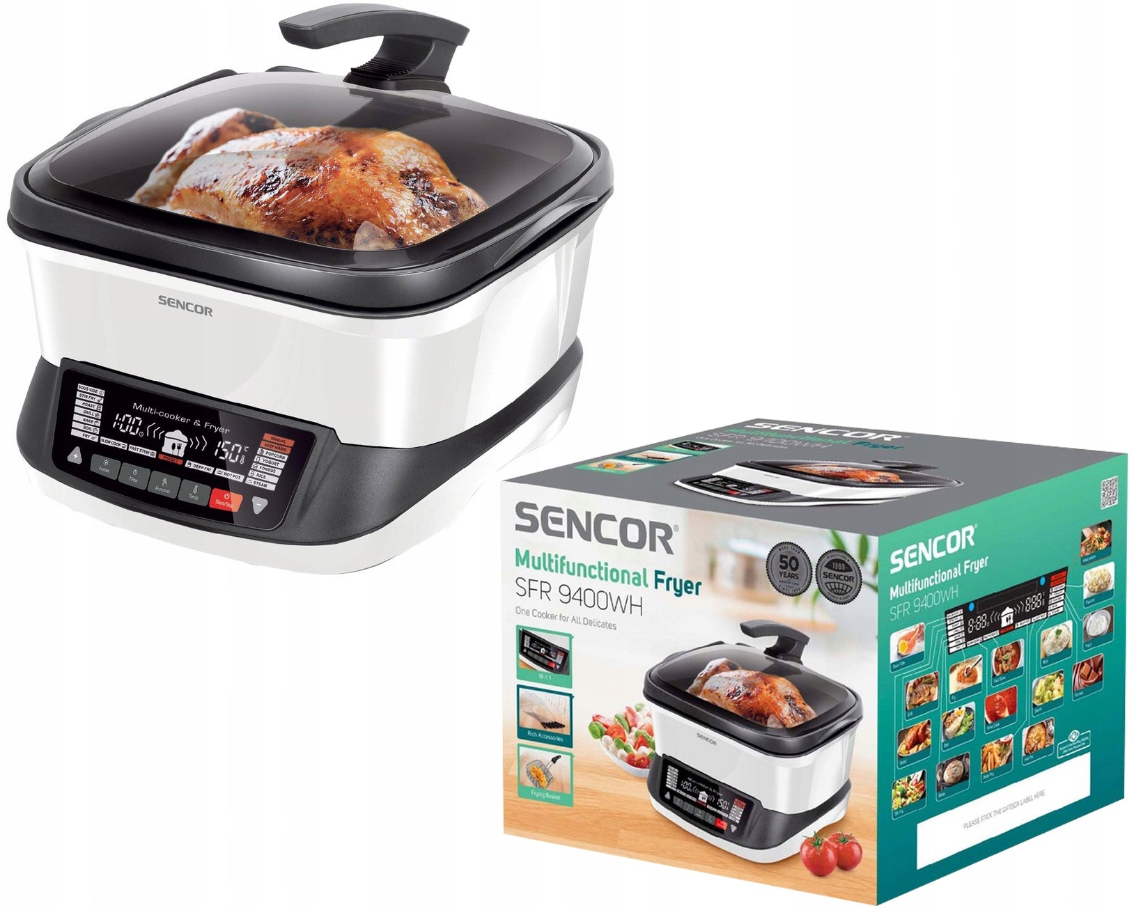 Multifunction air fryer MULTICOOKER Sencor SFR9400WH 1800W EAN (GTIN) 8590669361441