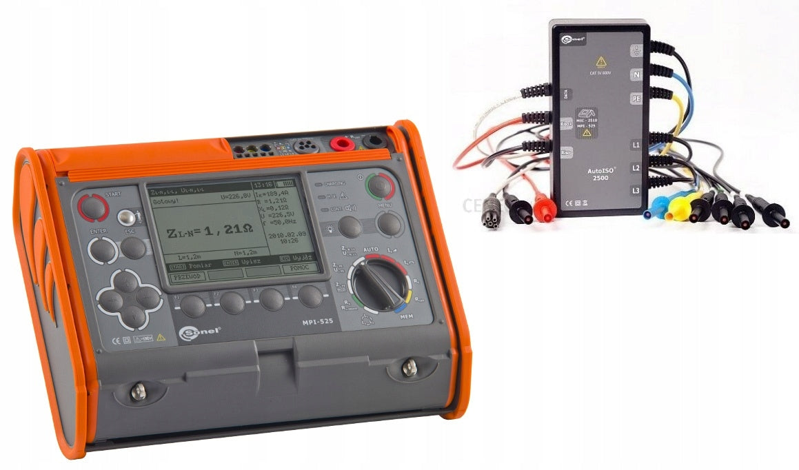 Multifunction meter Sonel MPI-525 , sonel MPI525 , WMPLMPI525 Power supply battery and mains