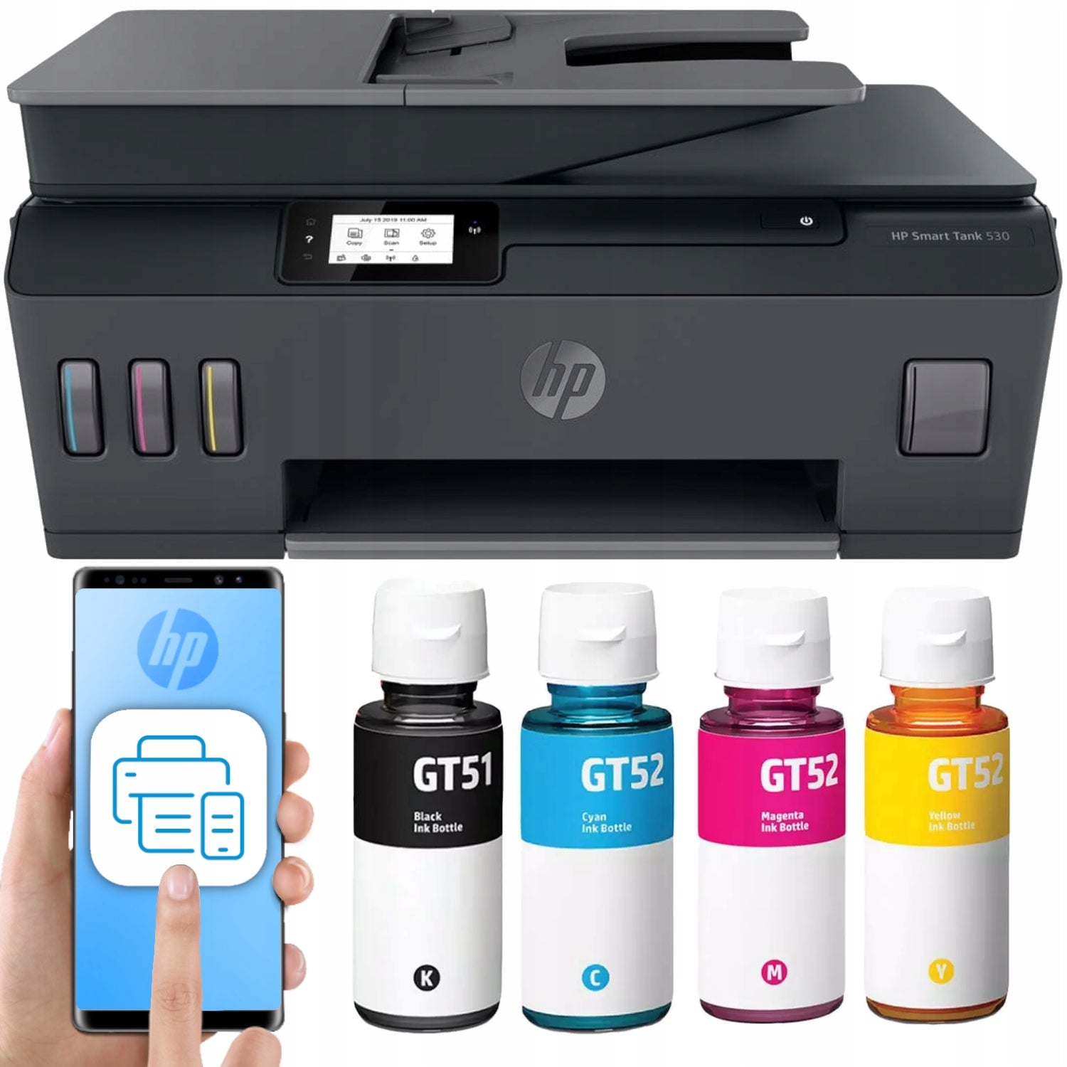 Multifunction printer HP Smart Tank 530 PRINTING SCAN COPY ADF WIFI + INKS