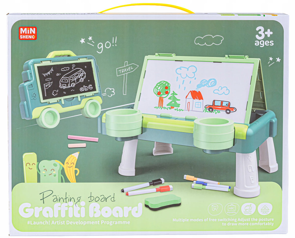 Multifunctional Educational Double Sided Board 2in1 Erasable Chalk Table Manufacturer code 6686A green