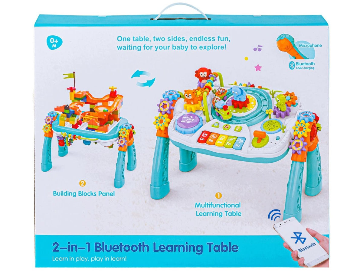 Multifunctional Educational Table 2in1 Piano Clothes Microphone Pads Blue Packaging status original
