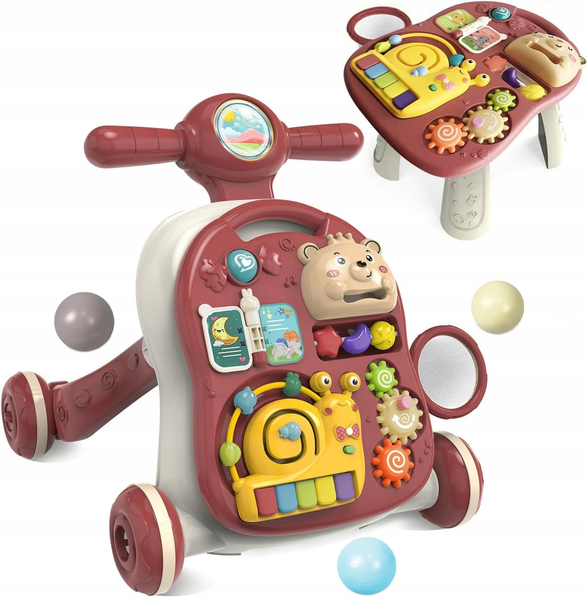 Multifunctional Interactive Walker and 3-in-1 Music Table